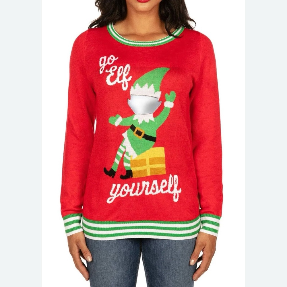 Tipsy Elves Go Elf Yourself Ugly Christmas Sweater Size Large